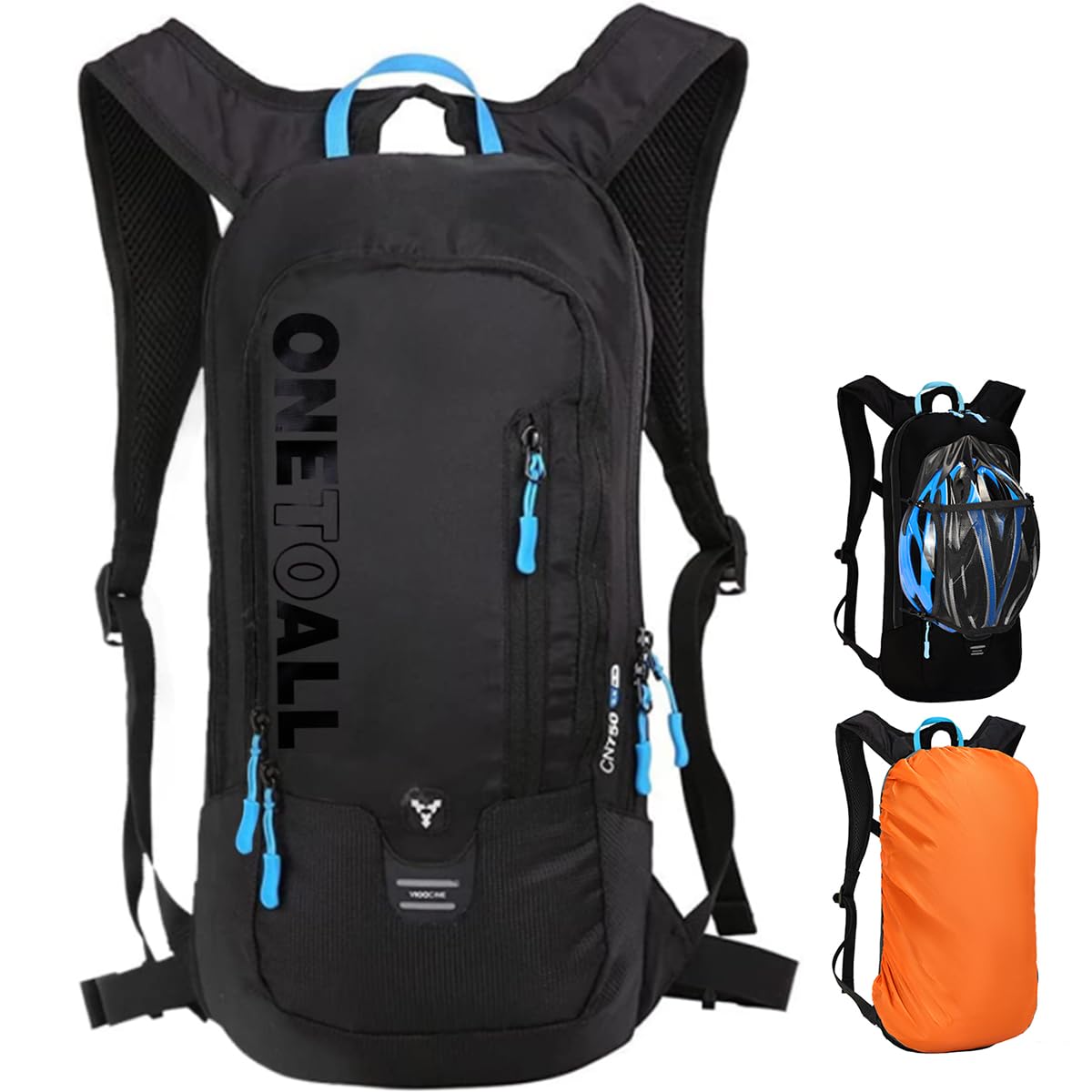 LOCAL LION Mochila Ciclismo 6L, Mochila MTB Ligera, Mochila Bicicleta Montaña Pequeña con Funda Impermeable para MTB|Bici|Enduro|Running|Moto|Ski|Esqui para Hombre y Mujer