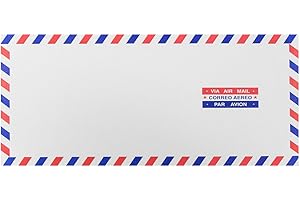 JAM PAPER #10 Airmail Envelopes - 4 1/8 x 9 1/2 - White - 50/Pack
