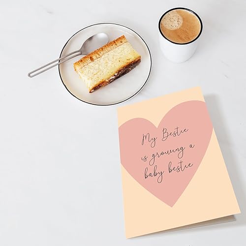 Miniatura 4 de Chenive Tarjeta de felicitación de embarazada para mejor amiga, regalo de mejor amiga, tarjeta de baby shower para niña, My Bestie Is Growing A Baby