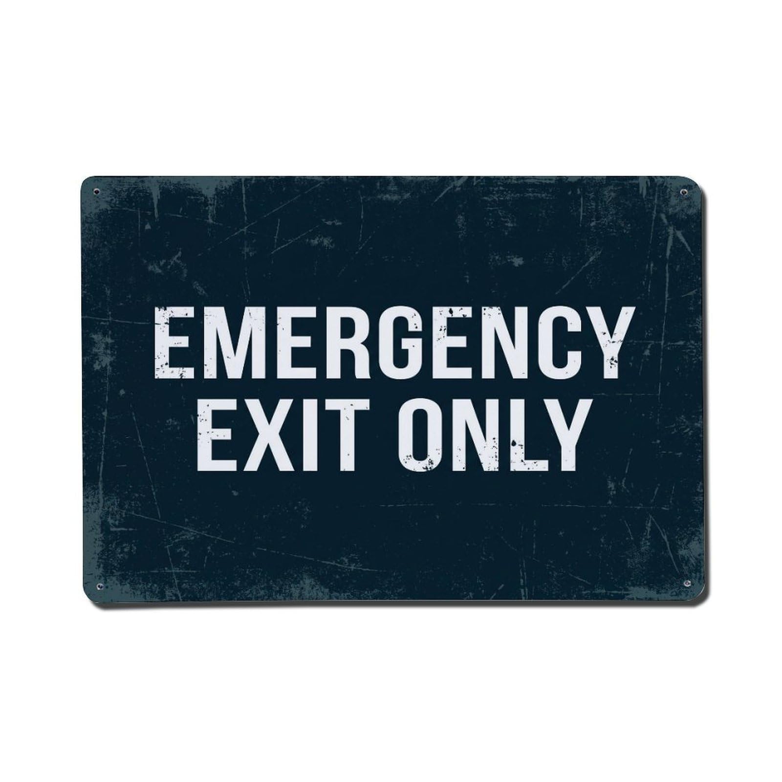 Vintage Emergency Exit Only Metal Tin Sign