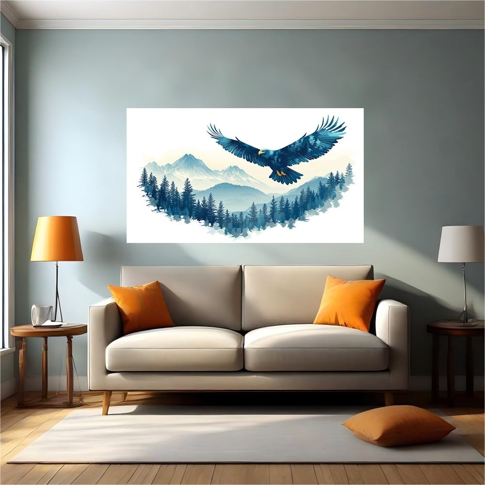 Vinilo pared bosque águila para tapar imperfecciones mural autoadhesivo grande