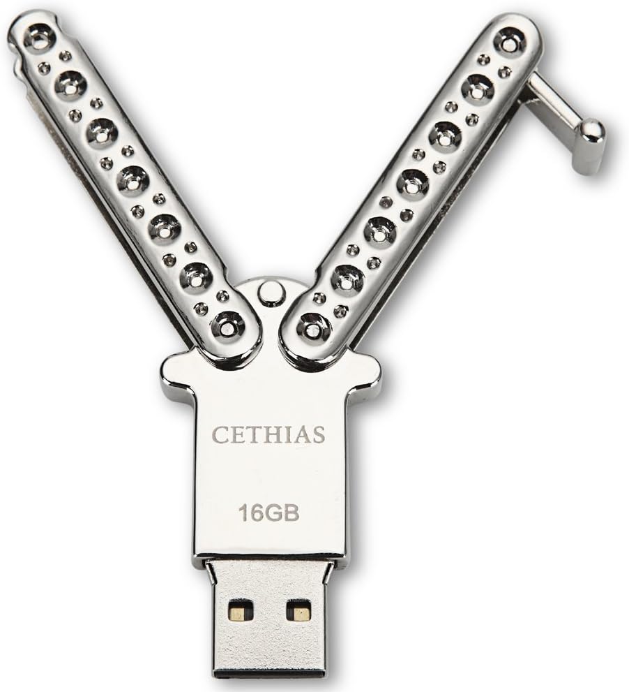 USB Flash Drive 16GB, Metal Butterfly Knife Shape Designed Memory Stick USB Flash Disk Gift(Silver) New