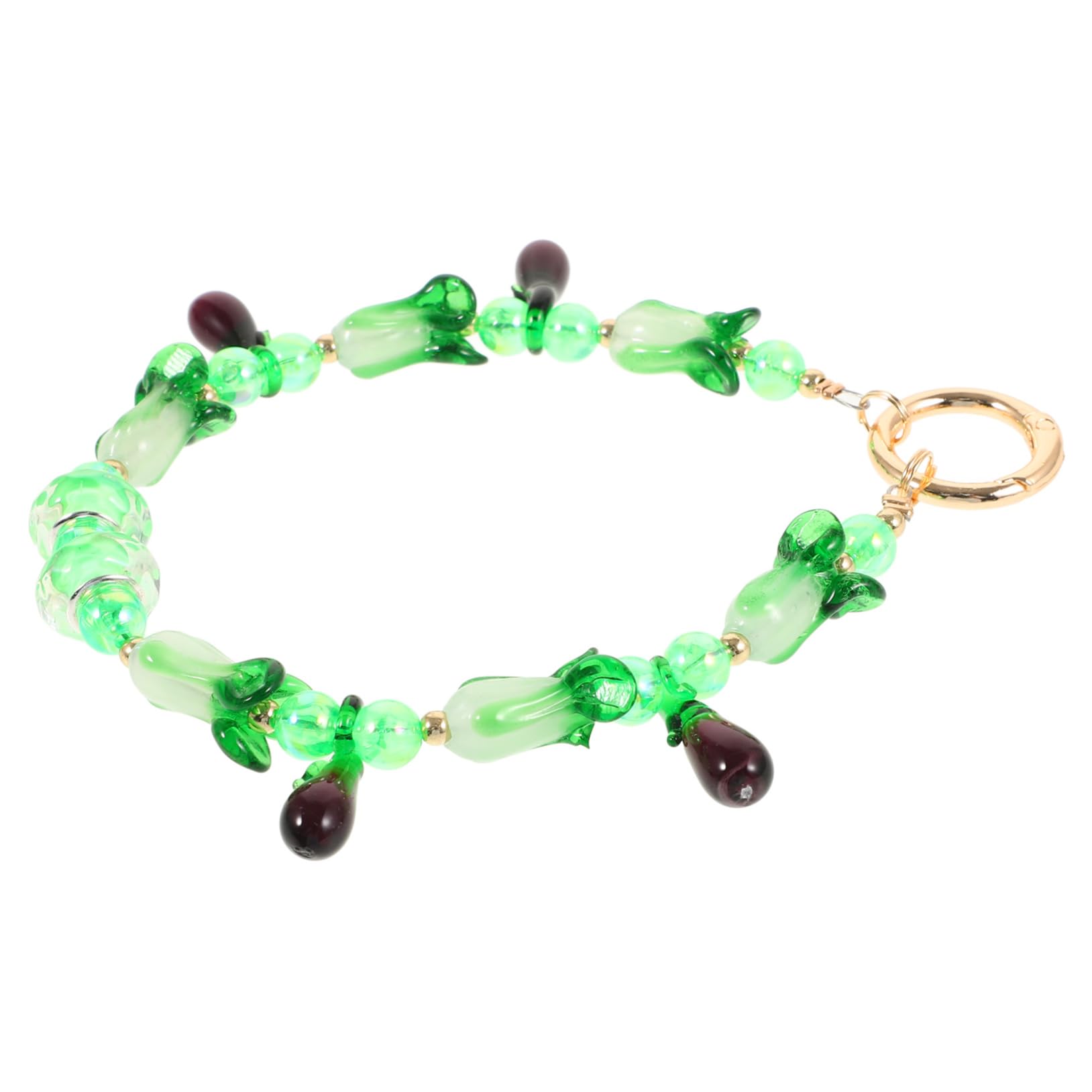 5 Piezas Colgante Con Cuentas De Berenjena Colgante Vegetal Simulado Llavero De Cadena Bolso Monedero Encantos Llavero De Coche Llavero Feng Shui Llavero Chino Feng Shui Metal