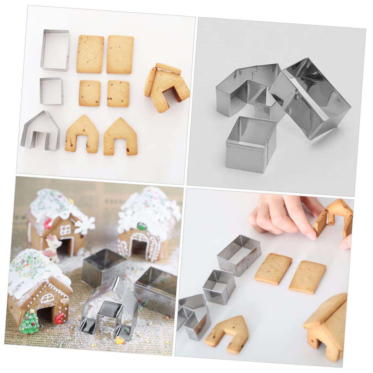 HEMOTON 5juegos Molde para Pastel Casa de Jengibre Molde para Galletas Navideñas Cortador de Galletas de Casa de Jengibre para Decorar Pasteles Navidad