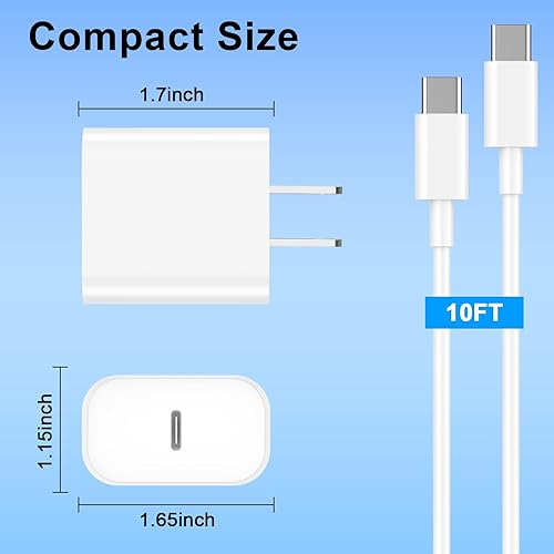 Vista 11 de Cargador rápido para iPhone 11, 12, 13, 14, [certificado MFi], paquete de 2 cargadores de iPhone de 20 W, bloque rápido con cable USB-C a Lightning