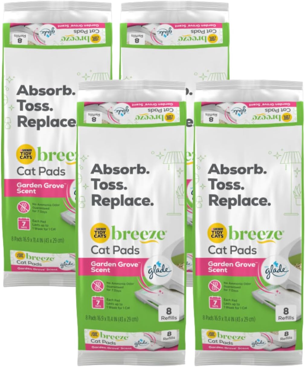 Purina Tidy Cats Breeze with Glade Garden Grove Scent Cat Litter Pads 8ct. Refill Pack - 8 ct. Pouches (Pack of 4) 8 CT (Pack of 4) Garden Grove Scent