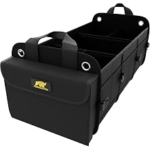 MIKKUPPA Car Trunk Organizer - 100L Large Car Organizer, 1680D Oxford Collapsible Suv Trunk Storage with 2 Adjustable Straps for Auto, Truck, Suv Black