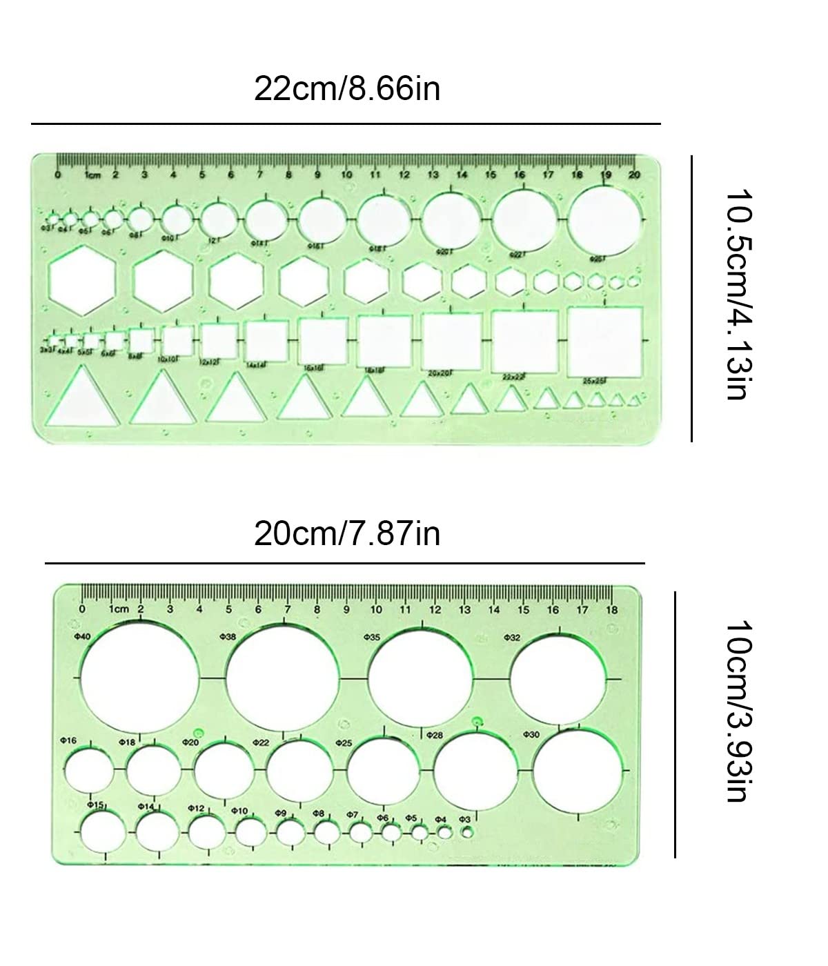 Normografo geografico righello modello cerchio geometrico 2 pz