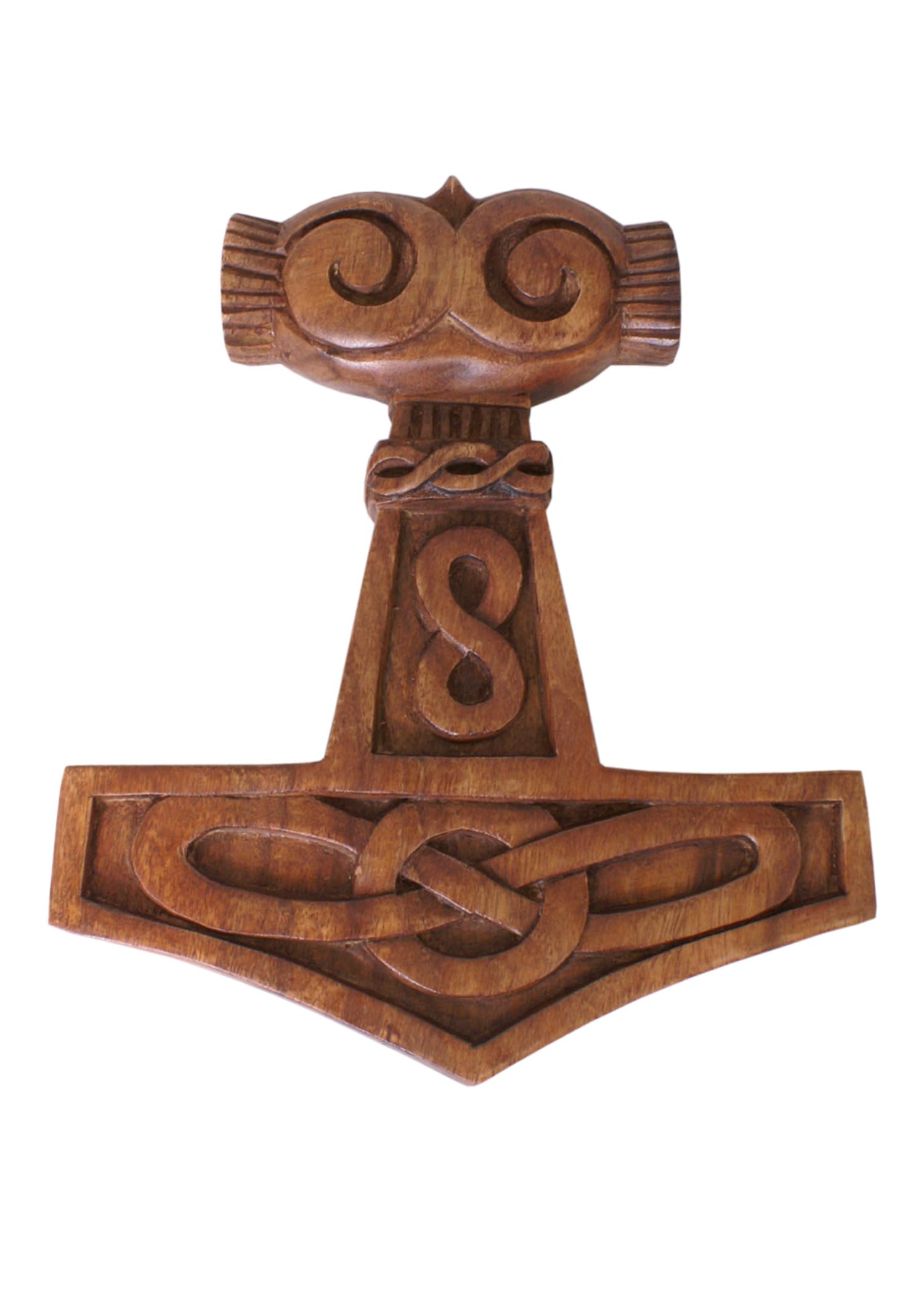 Hammer Celtic Knot Hand Carved Wooden Wall Art-Viking