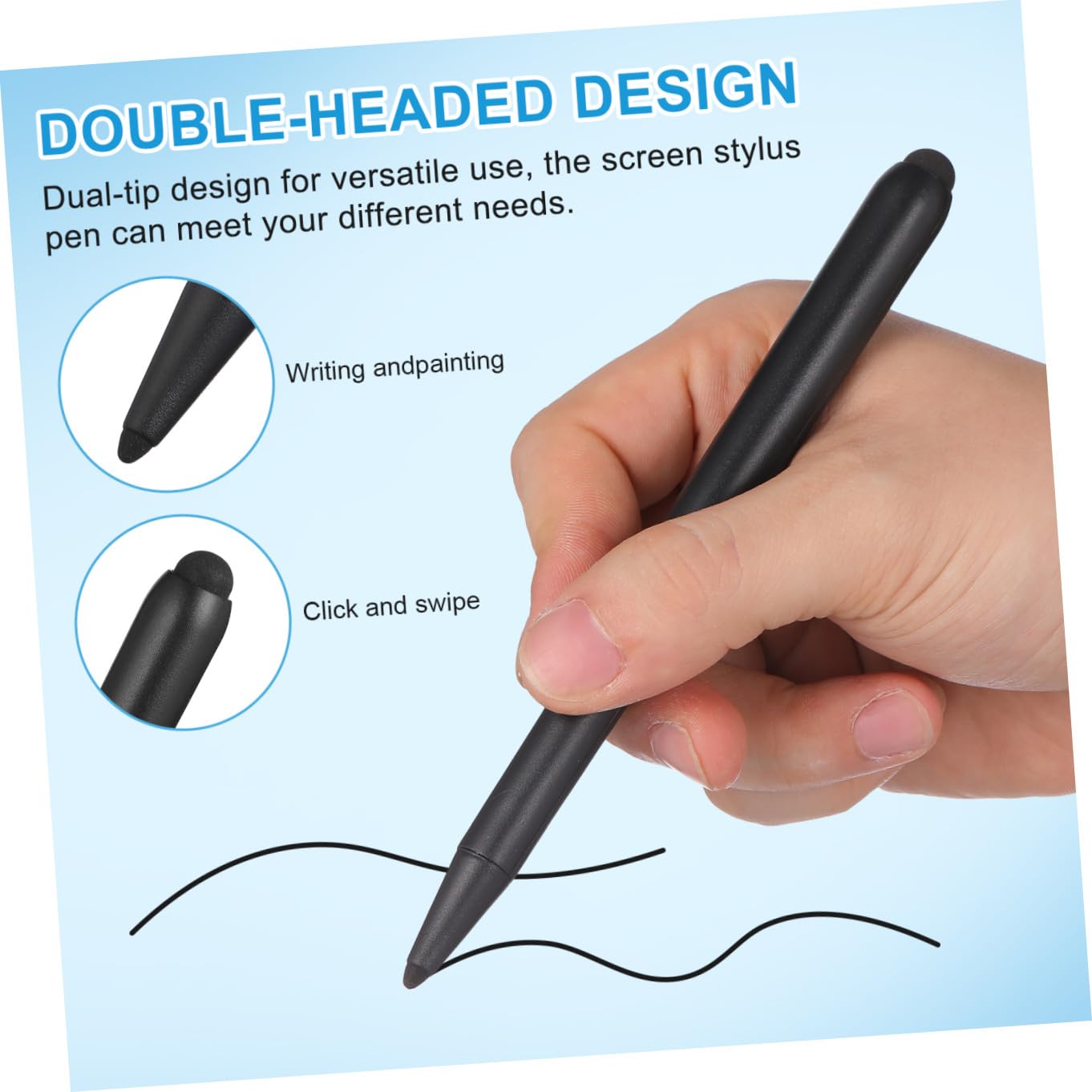 Abaodam Lápiz Capacitivo para Pantalla Táctil Diseño de Doble Punta, Material Abs, Paquete de 2 Unidades, Uso Versátil para Enseñanza en Máquina Uno