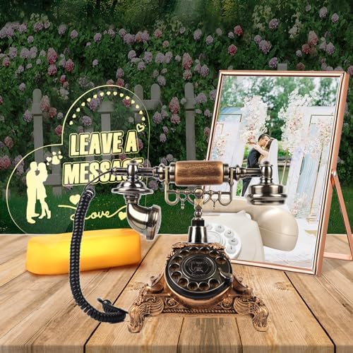 Audio Guest Book Wedding Phone - Vintage Style Recording Phone For Weddings, Birthdays, Baby Showers With Gift Box (Black)