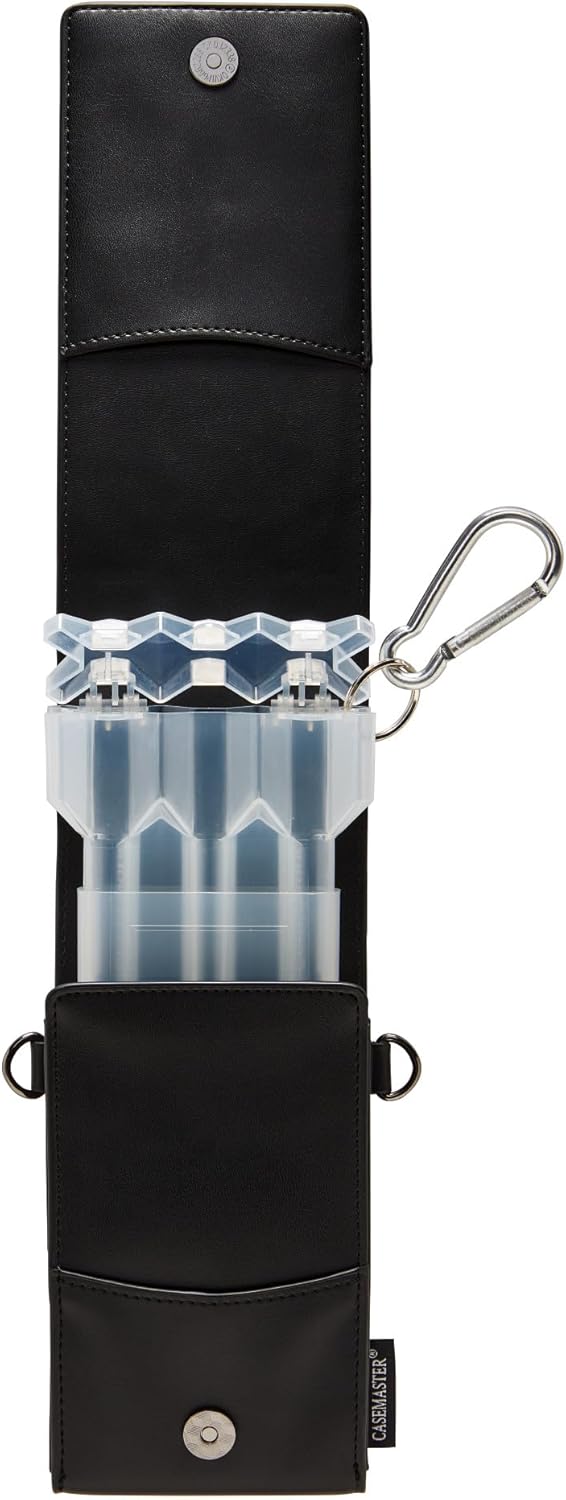 Casemaster Voyager Leatherette Wallet with Nomad Case, Holds 3 Steel Tip or Soft Tip Darts Fully Assembled, Portable Storage Accessories