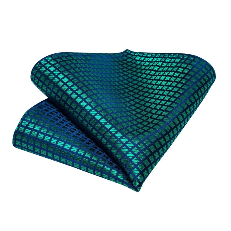 Corbata de seda para hombre con pañuelo y gemelos miniatura 4