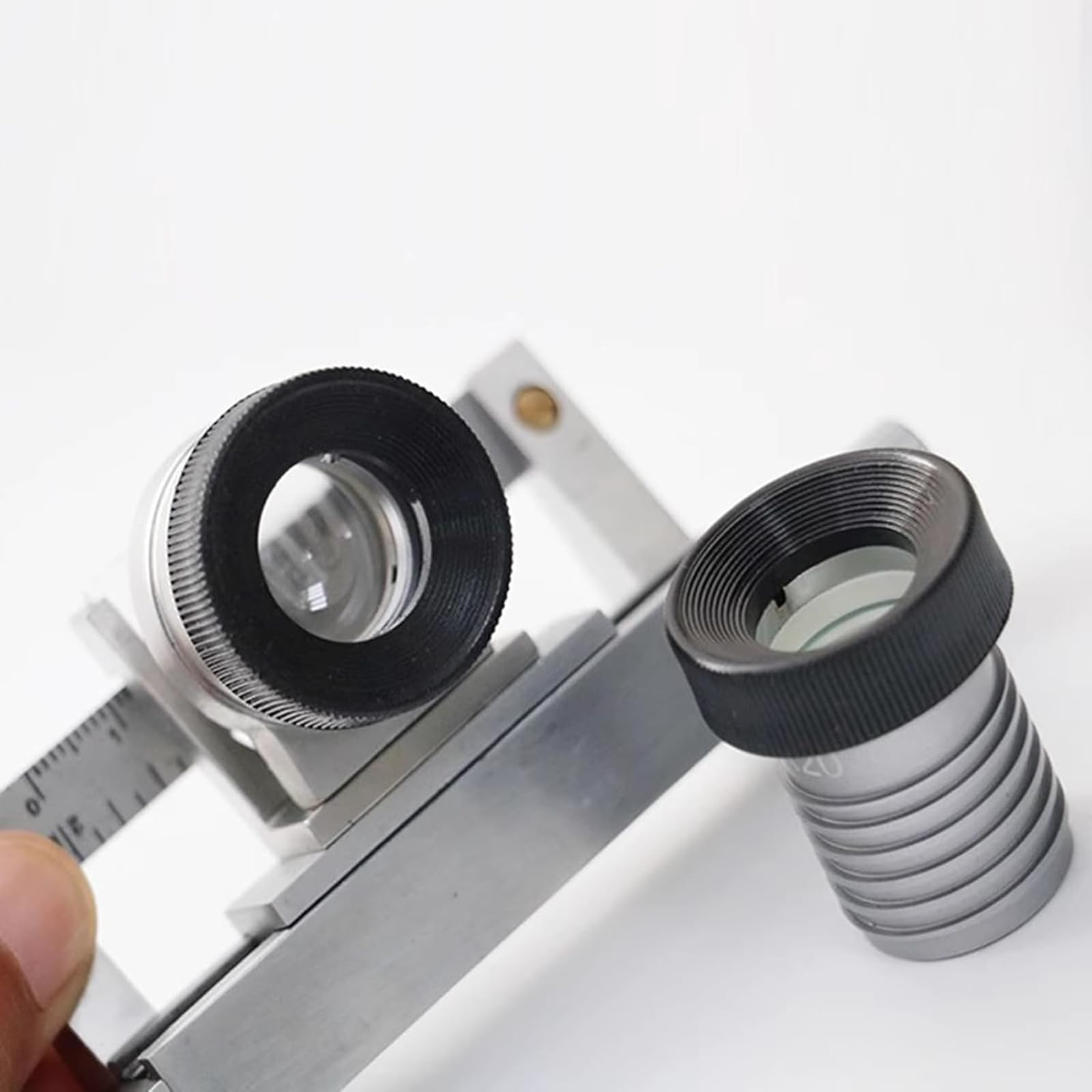 Miroir d'inspection grossissant en tissu, lentille 10x/20x, règle de 5 cm, mesures métriques et impériales pour analyse de la densité textile et des bordures