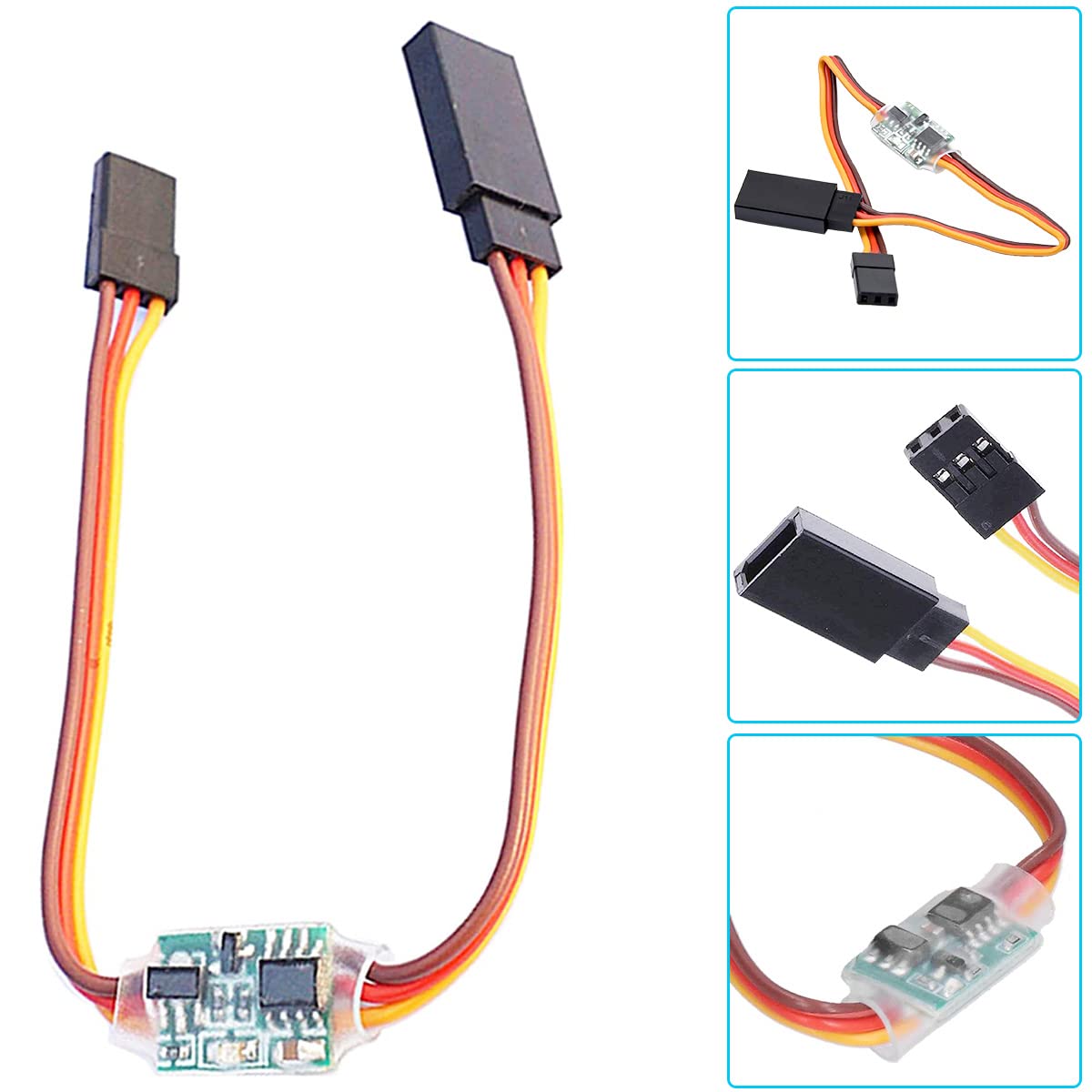 Youmile 2 pcs Servo inverseur Servo Signal Reverser module 3.6V - 24V 5A Rotation Inverter Direction JR Servo Plug avec Servo 1 à 2 Y Harnais Mâle à Femelle Câble d'extension