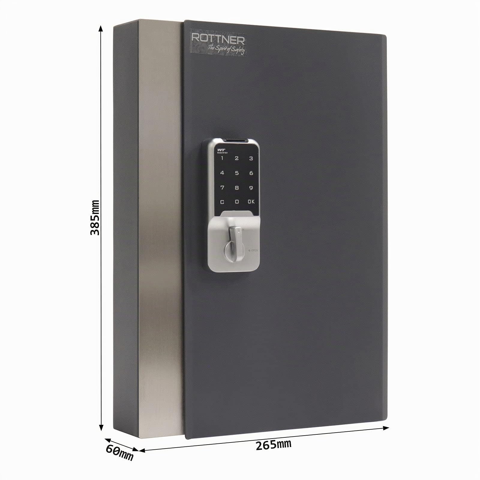 Rottner Schlüsselschrank Key Home 24 Elektronikschloss anthrazit