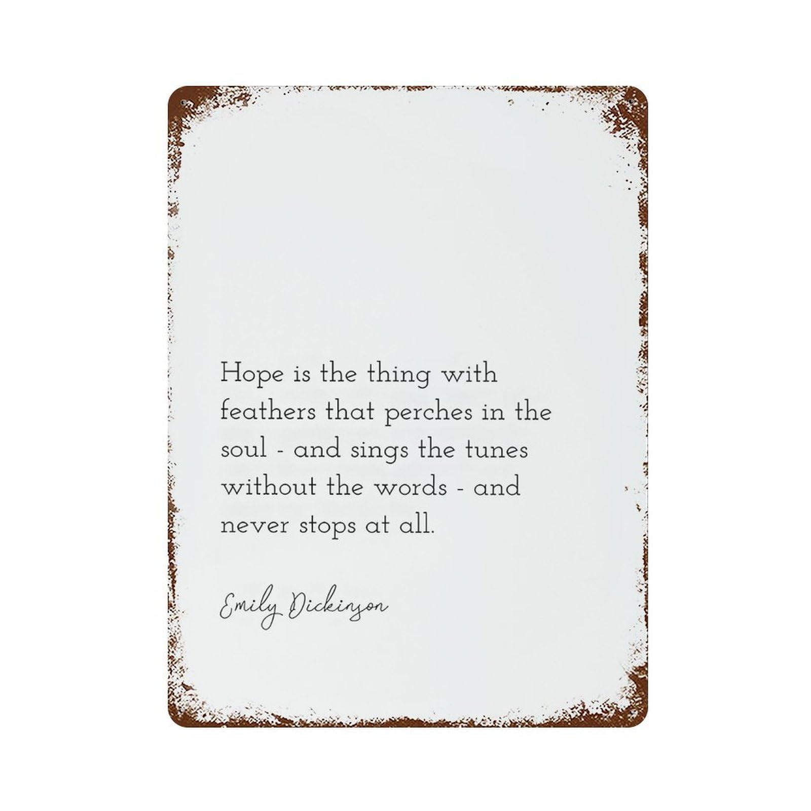 xiaoxiaoshen Hope Is The Thing With Feathers Wall Decor Art Metal Tin Poster Modern Home Decor Art Home Bar Shop Decorations Vintage Sign 40x30cm