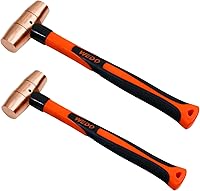 Vista 21 de WEDO Martillo de trineo de cobre 1/2lb,Martillo de mazo de cobre macizo, mango de fibra de vidrio, longitud 11.024 in, forjado a presión, resistente