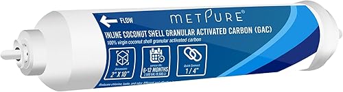 Filtro de agua en línea para máquina de hielo, refrigerador, sistema de filtración de agua, cafetera de 2 "x 10" x 14" OD FIP rosca hembra GAC coco