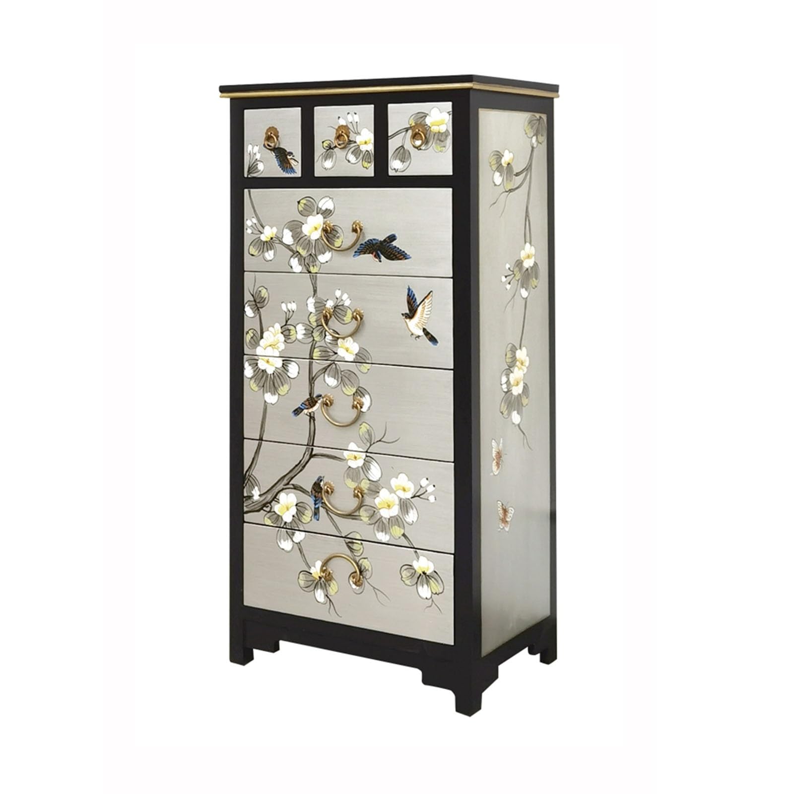 Dh2yjnbf3 B Edroom Modern 8 Drawer Dresser, Tall Chest Of Drawers With Storage, Wood With Rass Handles, Large Capacity Cabinet For Living Room, Hallway Storage Organizer(B)