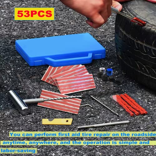 53PCS Kit Repara Pinchazos Herramienta, kit de Reparación para Neumáticos Pesados, kit de emergencia portátil de reparación rápida de neumáticos para coches, todoterrenos, moto y más. - imagen 7