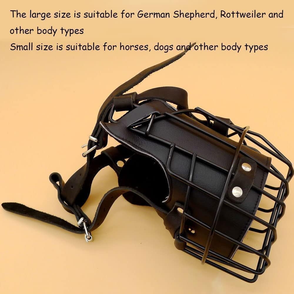 Bozal ajustable de metal y cuero para perros de razas medianas y grandes, ideal para entrenar pastores alemanes, dobermans, rottweilers y más
