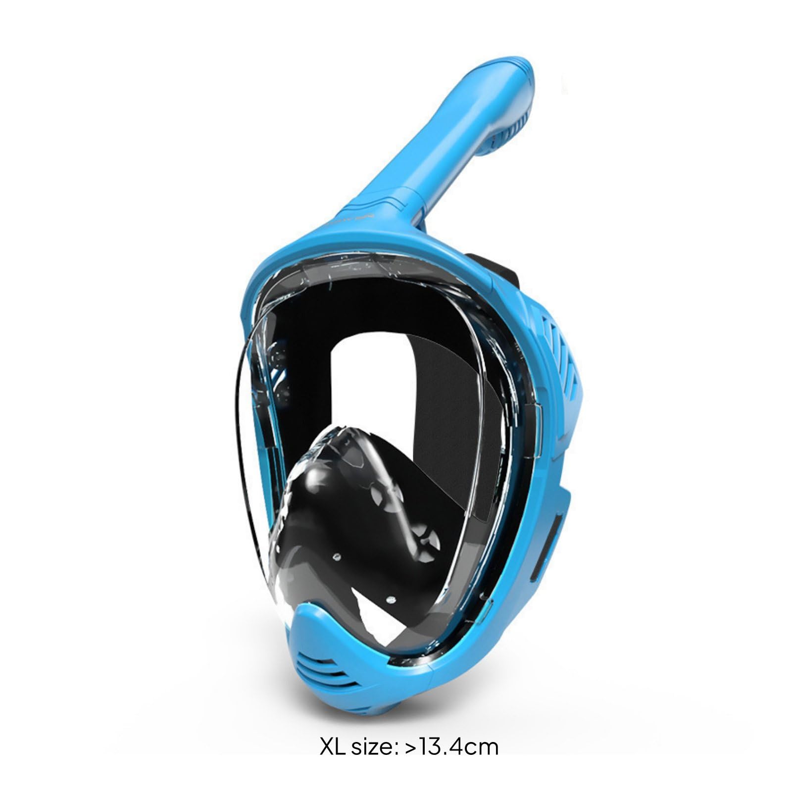 Baoblaze Máscara de Buceo con Snorkel Completo Gafas Visor con Tubo Seco Que Bloquea de Visión Amplia y Silicona Confortable Estructura Plegable Adecuada para , Azul , XL