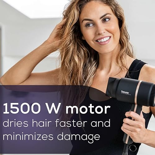 Miniatura 2 de Beurer HC35 - Secador de pelo compacto de 1500 vatios tecnología iónica que reduce el encrespamiento secadora de pelo de viaje ligero y portátil con