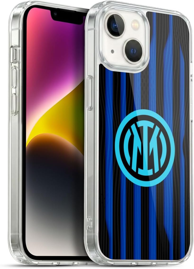 Head Case Designs Officially Licensed Inter Milan Home 2025/26 Crest Kit Gel Case [Military Grade Protection] Compatible with Apple iPhone 14