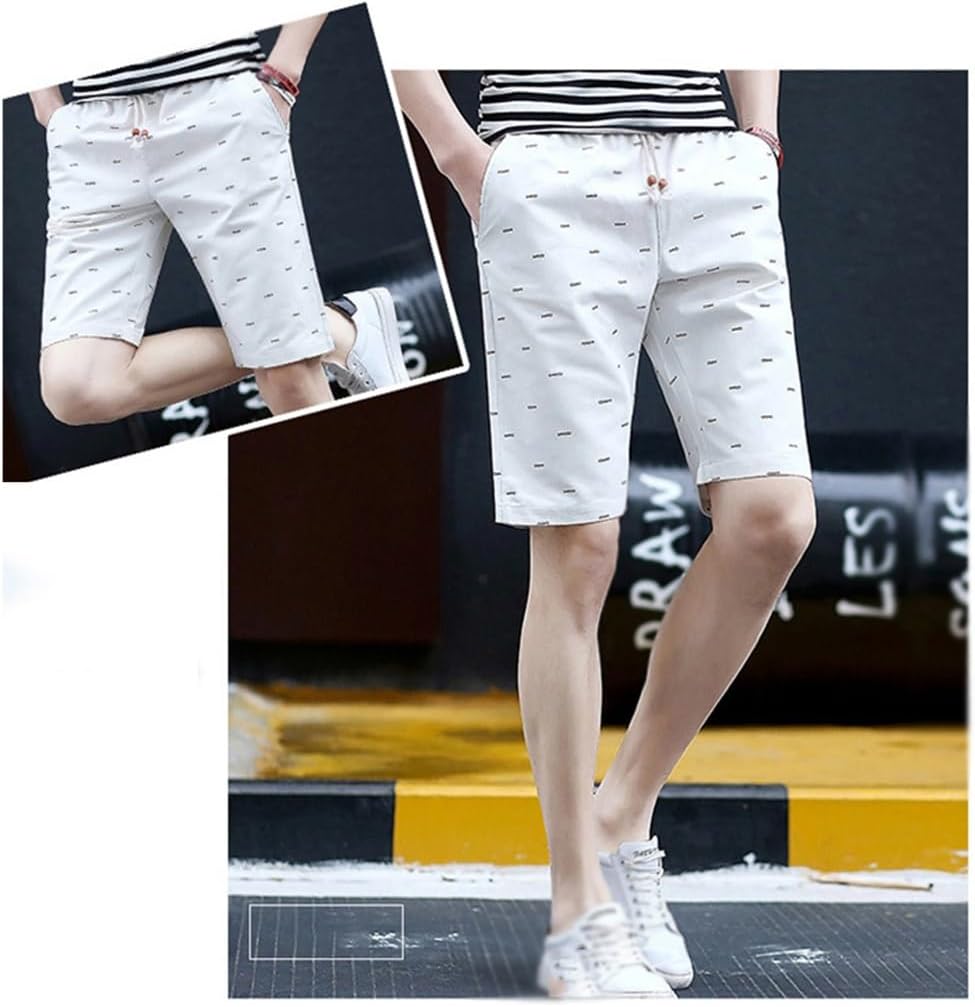 Men's Printed Shorts Cotton Loose Casual Beach Pants Tights Jogger Street Wear Short Home