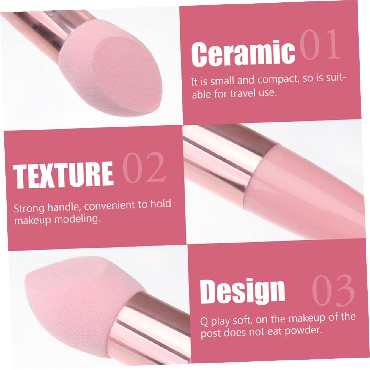 2sets Spugnette Per Bagnate e Asciutte Pennelli Per Portatili Strumenti Cosmetici Professionali Adatti Per Fondotinta Crema Correttore Fard