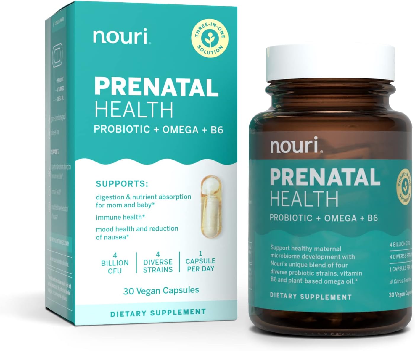 Nouri Prenatal Health Probiotic and Omega Capsules