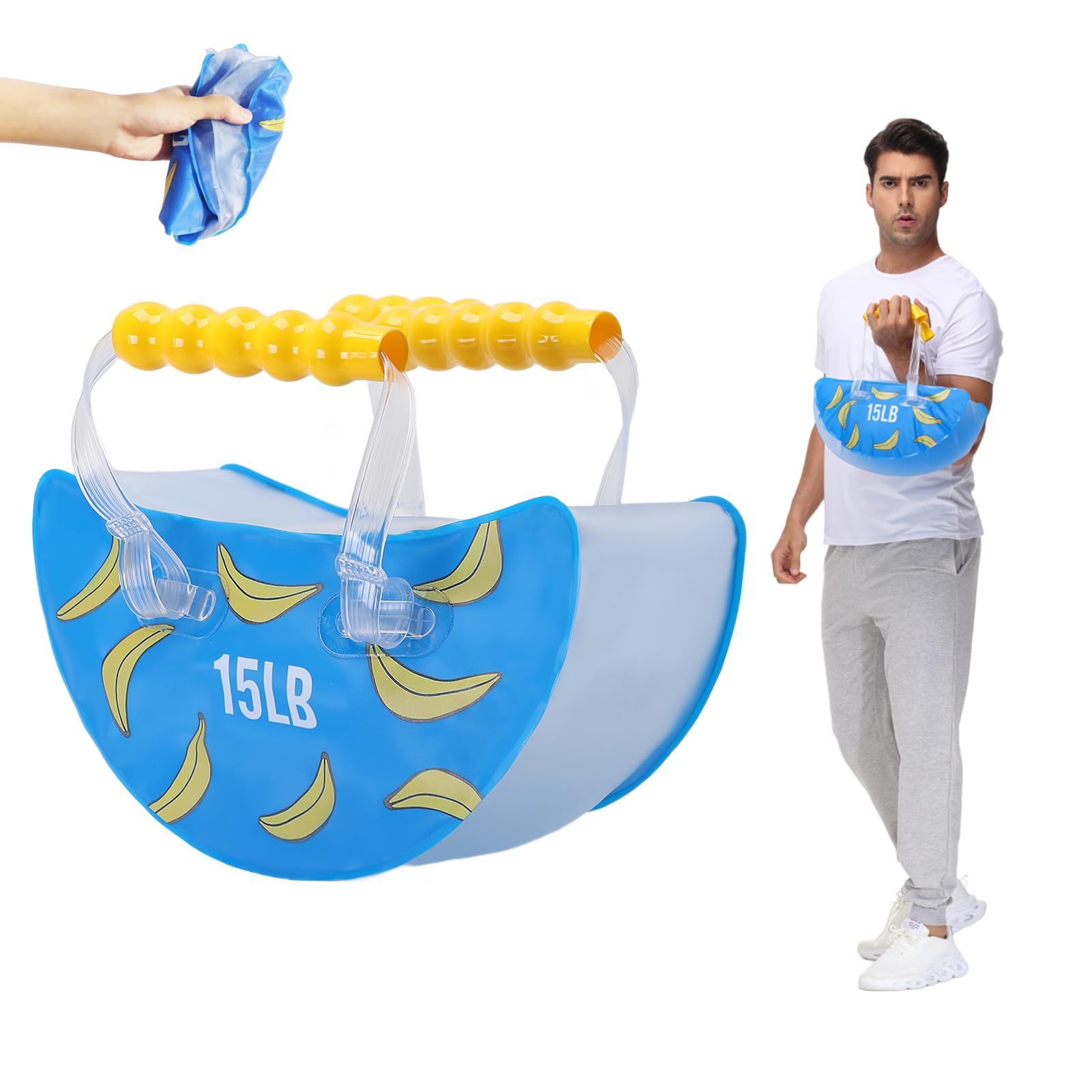 Water Weights Aqua Bag - Bolsa de agua de 15 libras - Alternativa a la bolsa de arena ajustable - Equipo de fitness de estabilidad portátil - Bolsa de agua para entrenamiento de fitness