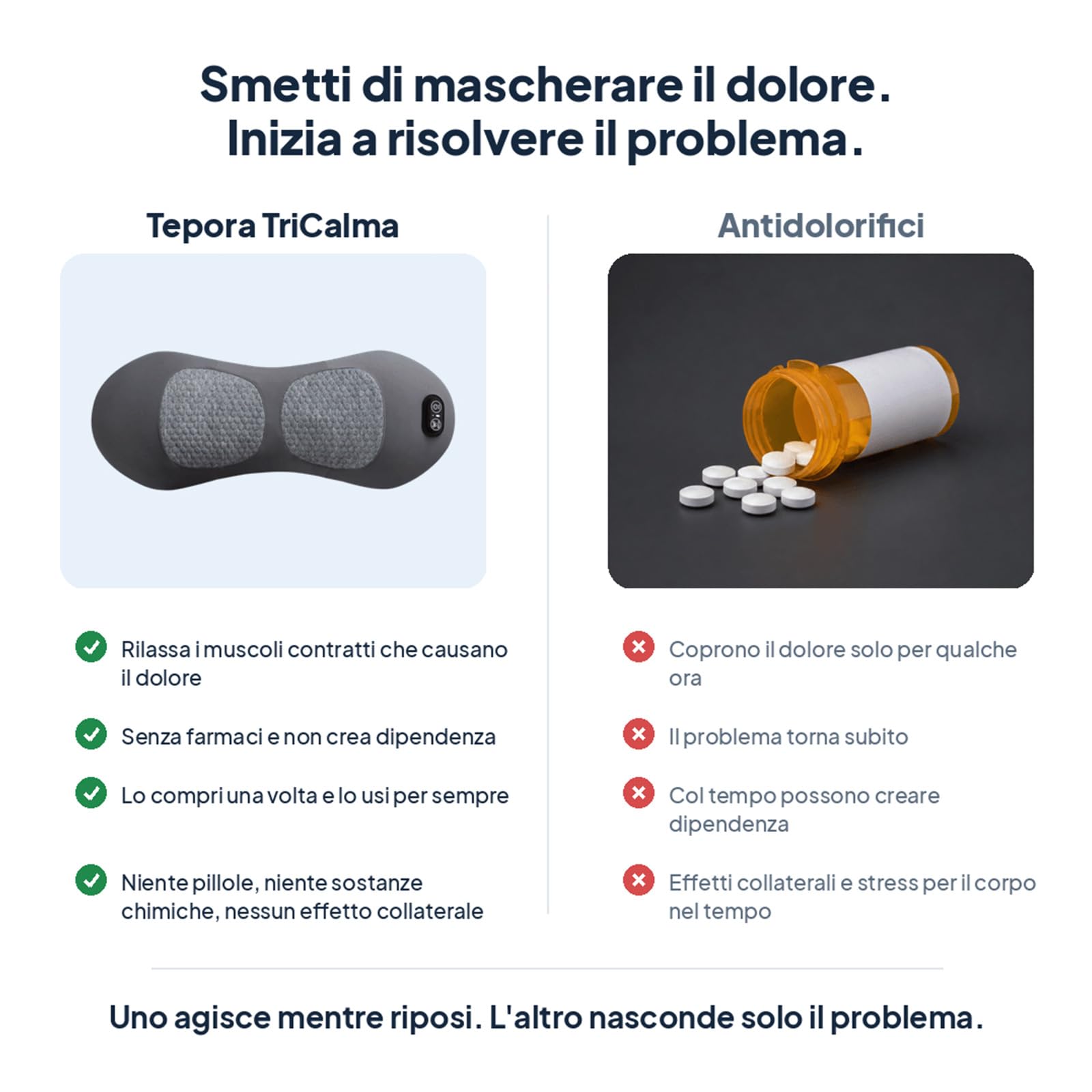 Tepora Tricalma Lombare Elettrico 3-in-1 con Calore e Vibrazione (Grigio scuro)