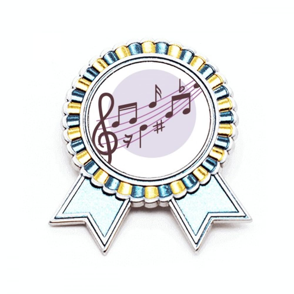 Broche ronde notes de musique métal M accessoire mode mélomane
