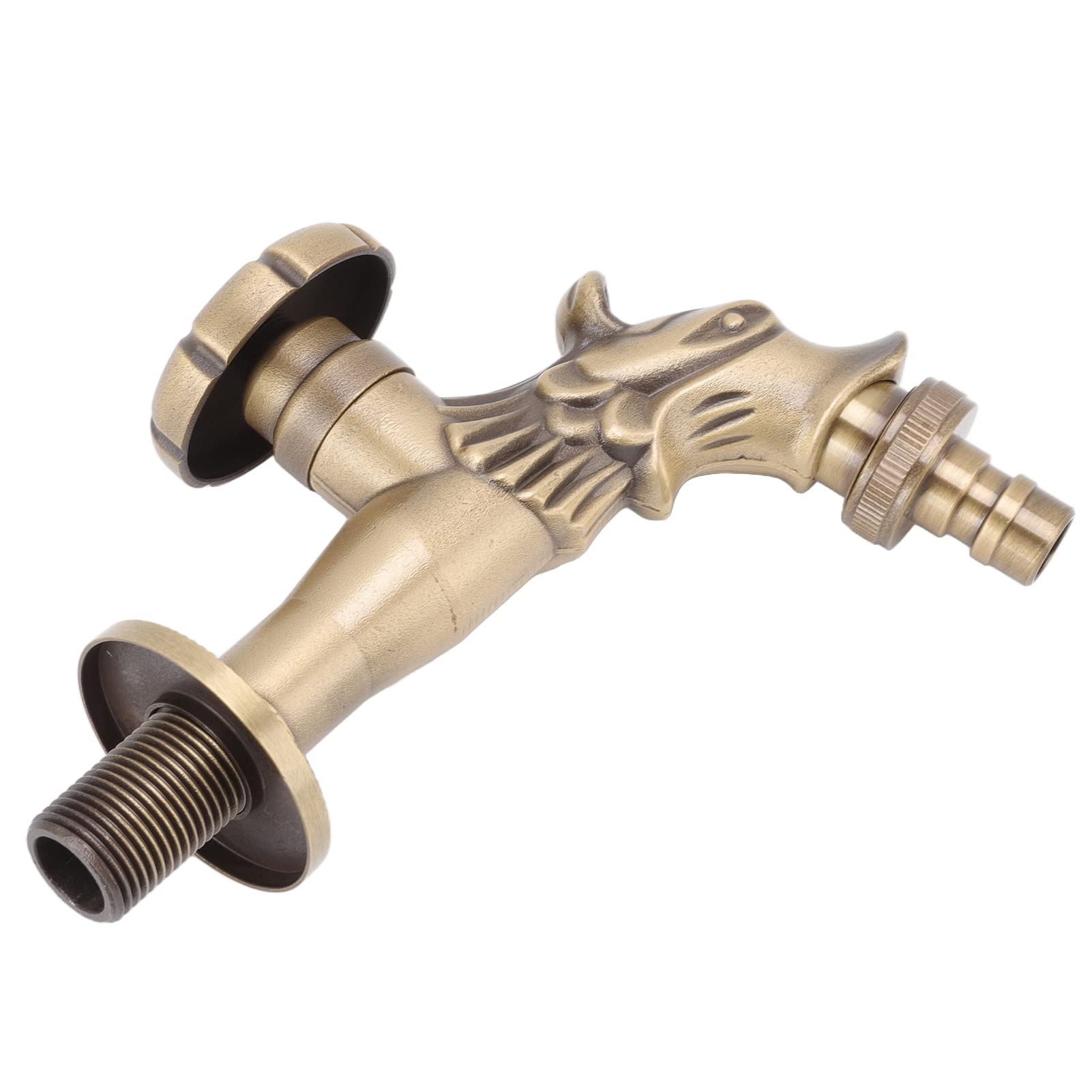 Grifo de agua de latón, Grifo vintage grabado montado en la pared G1/2 para baño y cocina, Fácil instalación, Material de cobre, Grifo de fregadero para jardín y lavandería