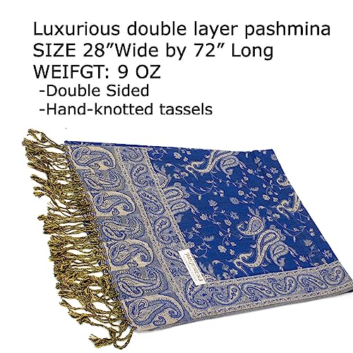 SILVERFEVER Silver Fever Pashmina - Jacquard Paisley Shawl - Stylish Scarf - Double Sided Wrap2