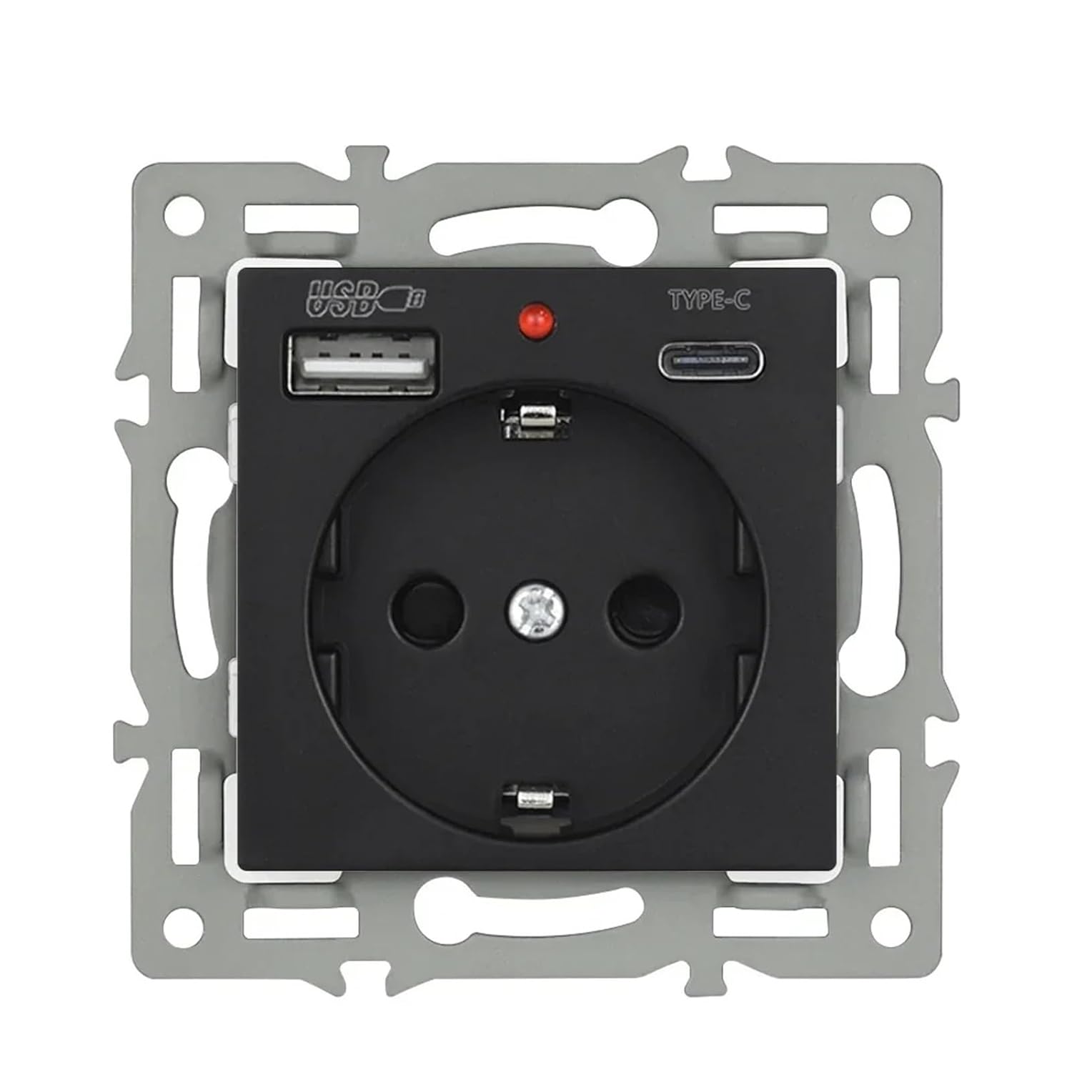 F9 Series Black Aluminum Alloy Panel DIY sockets and switches 220v,French EU Electrical outlets USB Wall Outlet TV rj45(EU AC 5V 2A)