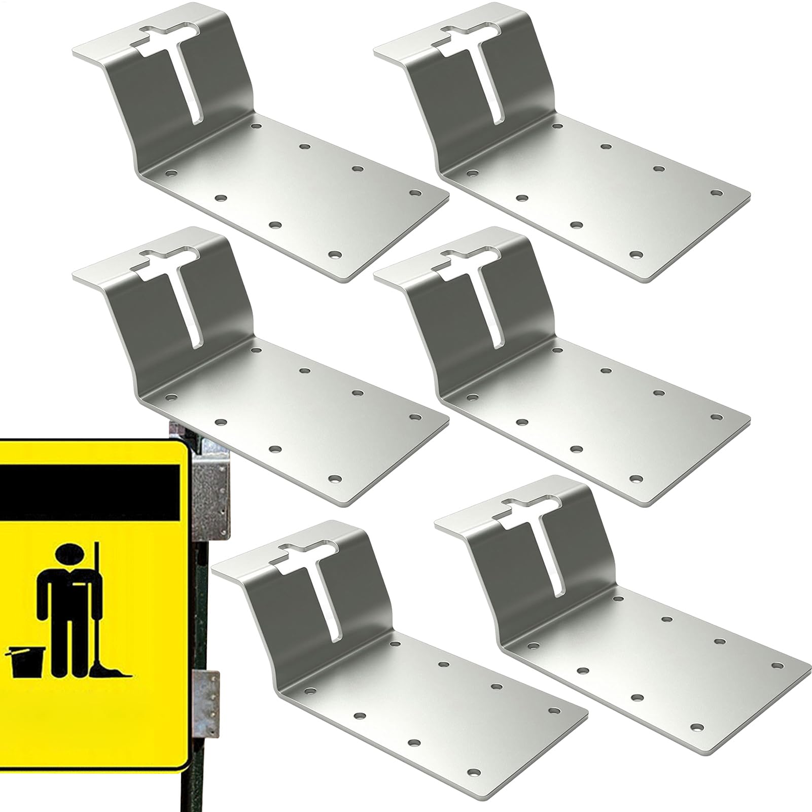 Support de montage pour poteaux en T pour clôture et volière de jardin