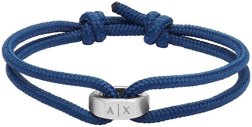 Armani Exchange Men's Nylon or fabric with slider or box and tongue closure bracelet