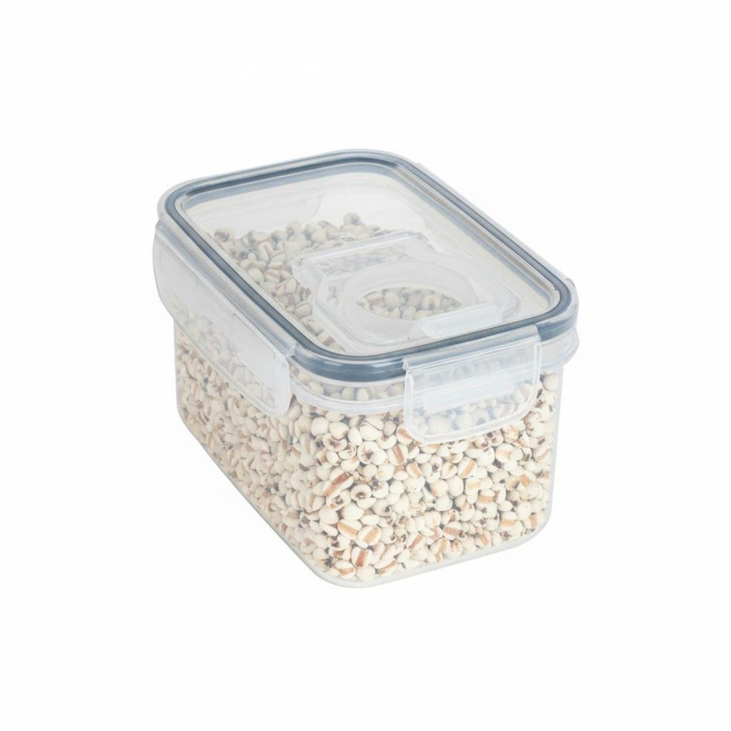 Moisture-Proof Sealed Grain Storage Jar See-Through Body Airtight Food Canister Flip-Top Lid Dry Food Storage Container Space-Saving for Kitchen Cabinet, Countertop, 0.8L-image-23