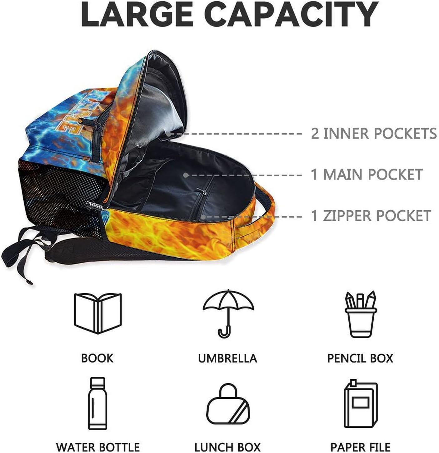 Personalized Kids Backpack for School - 17 Inch Soccer Backpacks for Boys with Name - Large Capacity Toddler Bookbag for Elementary & Primary - Image 7