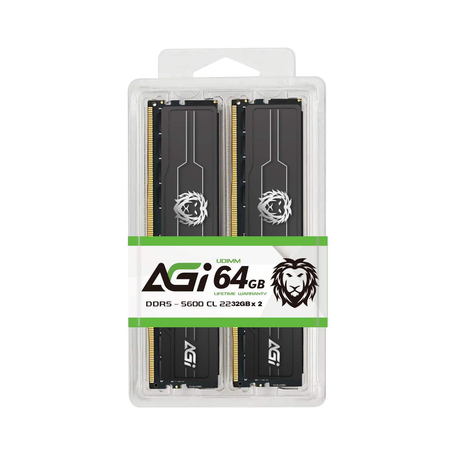 AGI UD238 32Go Kit (2x16Go) RAM DDR5 UDIMM 5600MHz pour Intel XMP AMD Expo