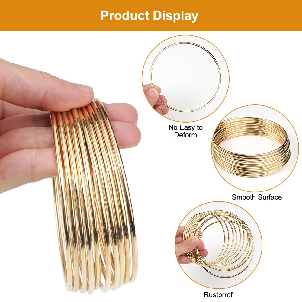 10 Anelli Di Metallo Per Ghirlande Fai Da Te - Cerchi 10cm Per Acchiappasogni, Decorazioni Floreali - Foto 5