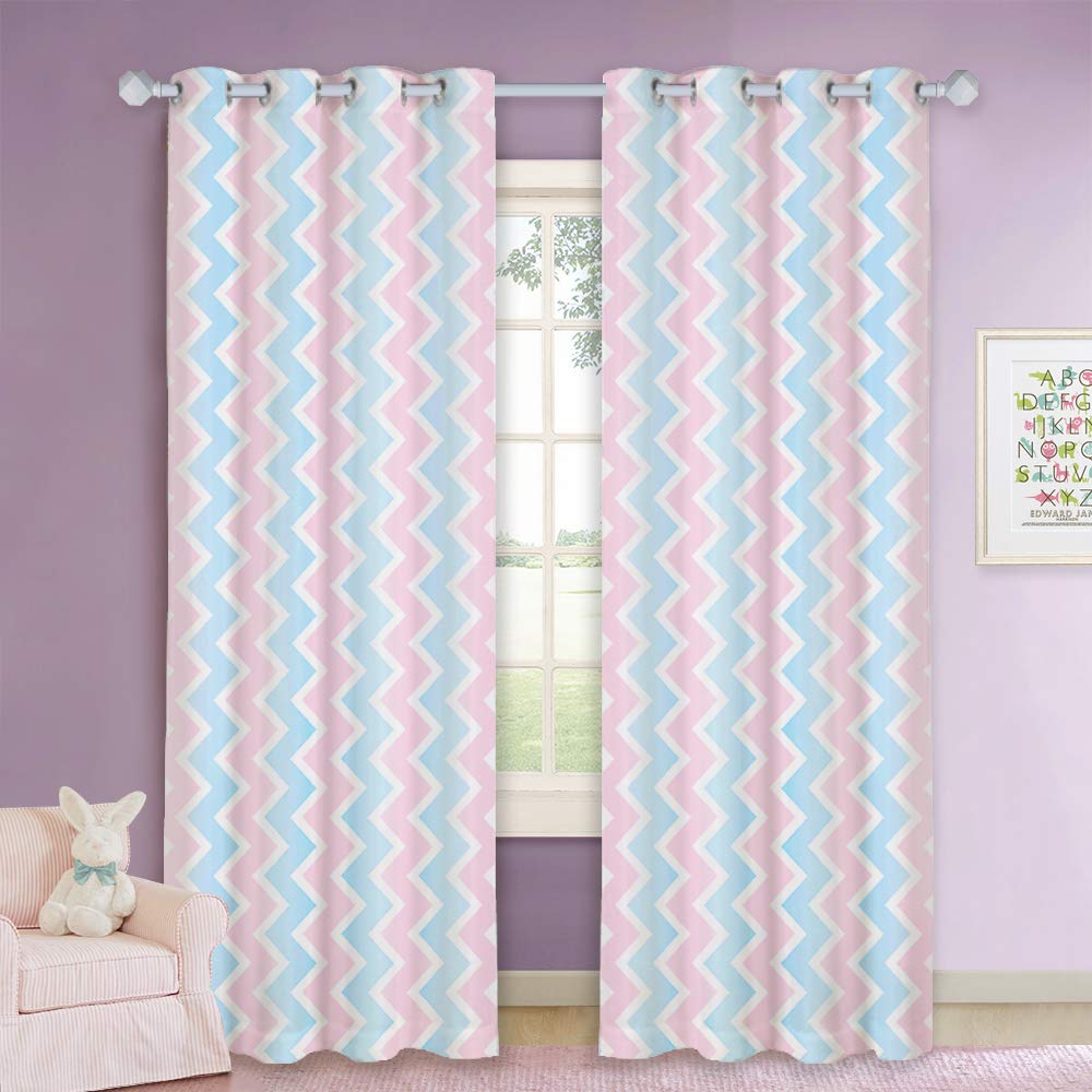 Pink patterned curtains