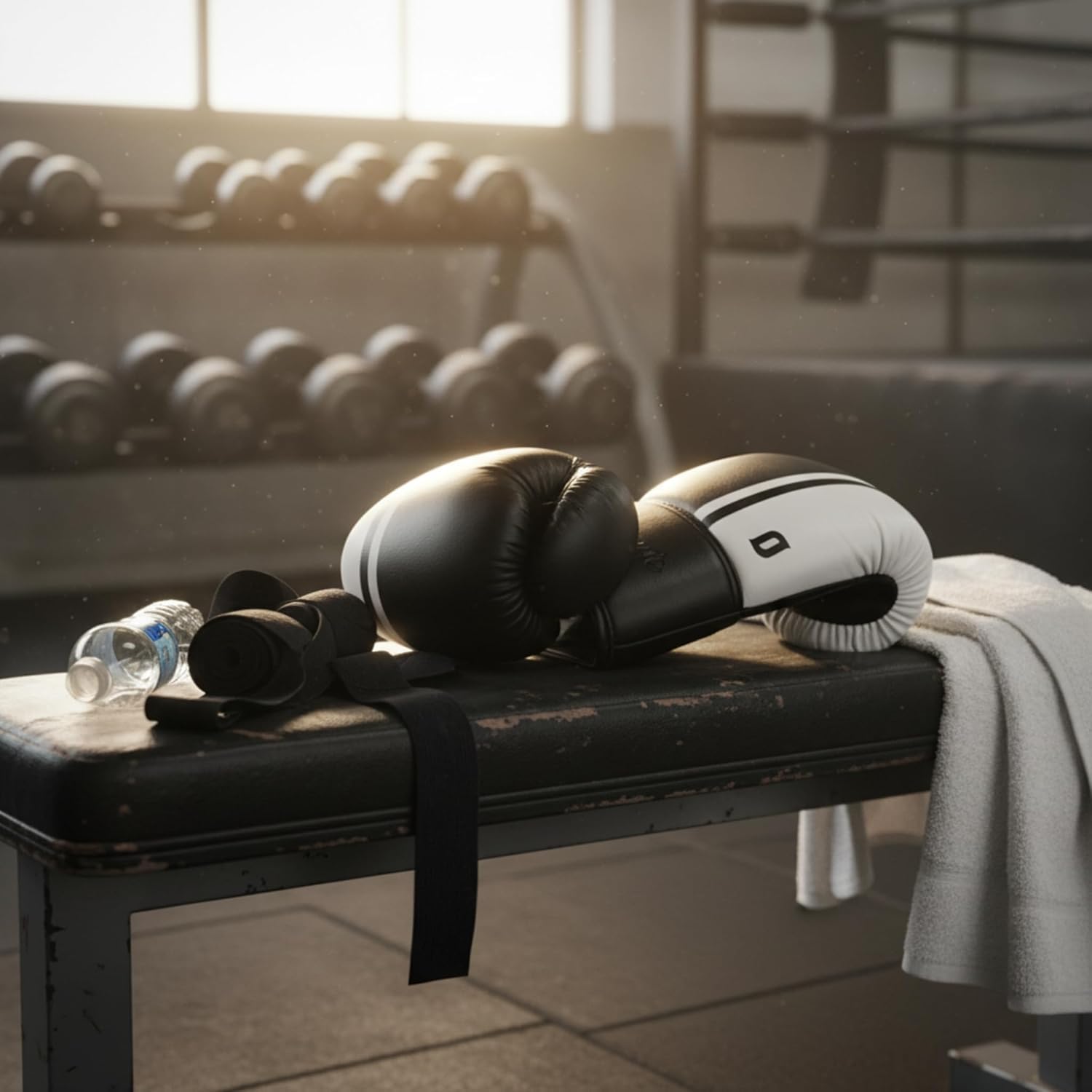 Guanti da boxe professionali, pelle premium, chiusura con lacci, nero, muay thailandese, adulto unisex