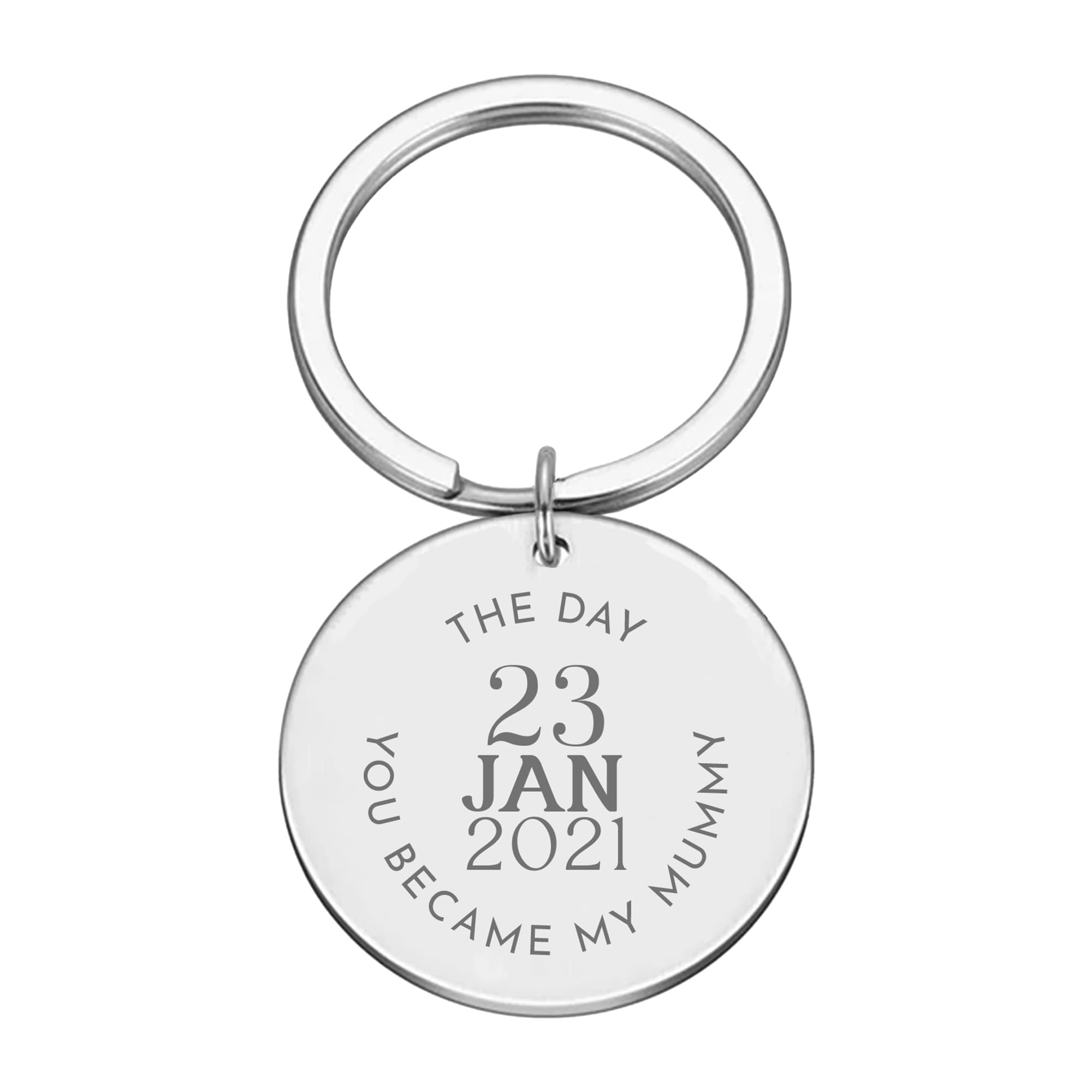 Print Maniacs Keyring Keychain Mothers Day Christmas Birthday Keepsake Novelty Jewelry Gift For Her Wife Mum Mummy Stepmom (Medium - 2.5cm, Silver)