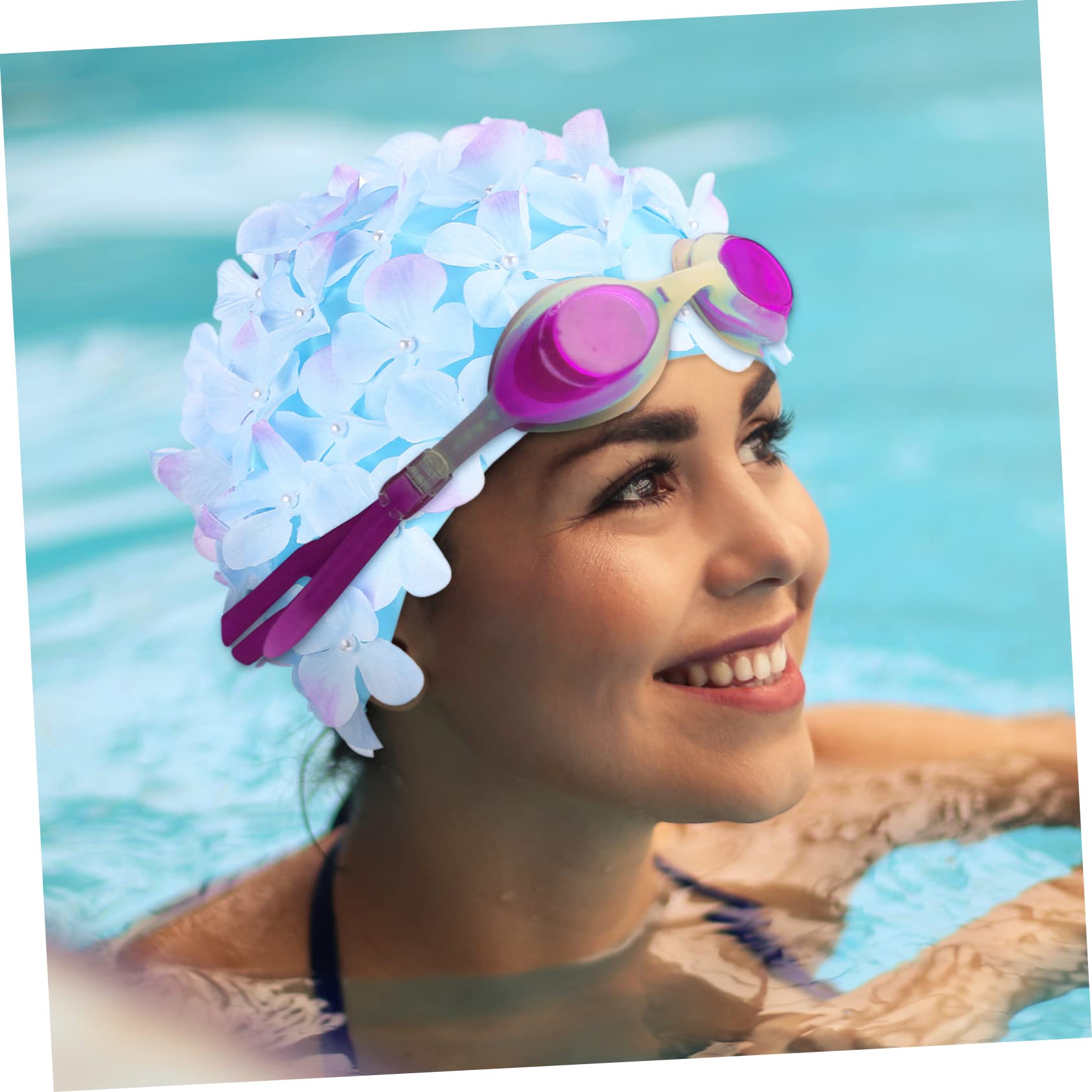 SUPVOX Bonnet De Bain Bonnet De Natation Femme Shower Cap Charmante Casquette Chapeau De Paille Tac Piscine Bonnets De Bain pour Femmes Chapeaux De Piscine Nylon