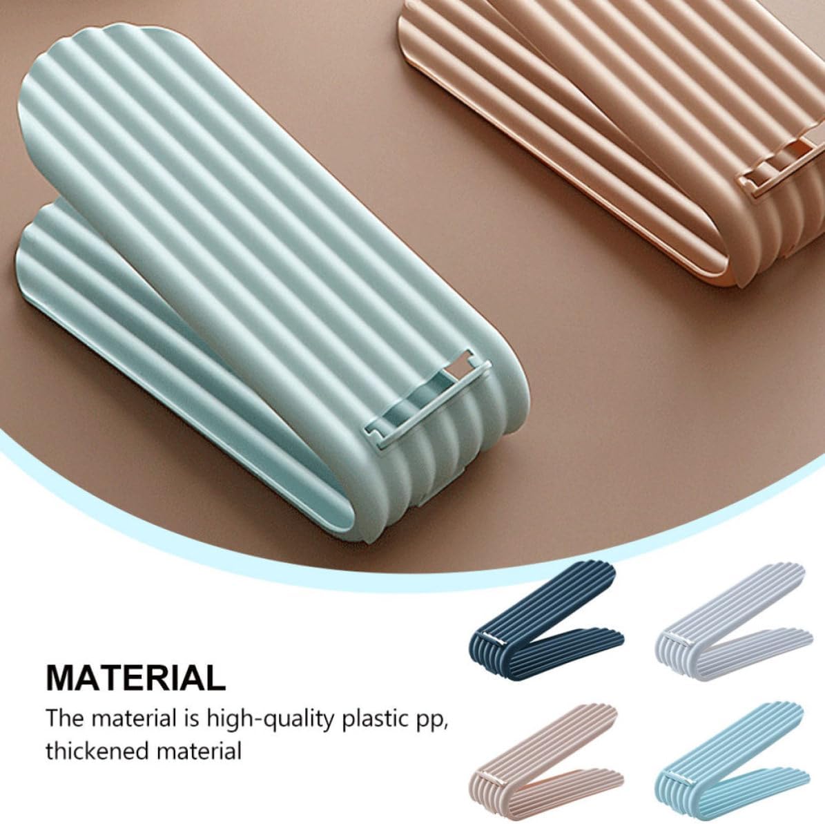 4pcs Plastic Pp Double Layer Shoe Slots Stand Adjustable
