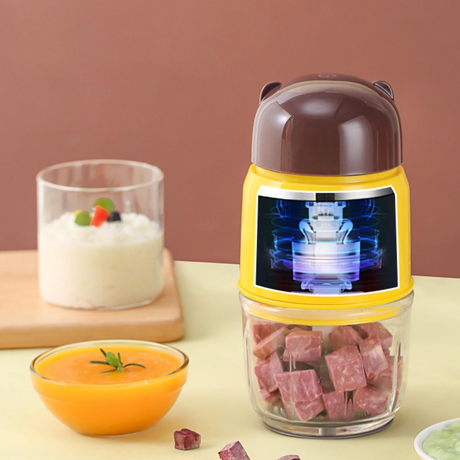 procesador de alimentos para niños – Procesador de alimentos automático multiusos | Fabricante de alimentos portátil desmontable, lindo procesador de alimentos para puré de frutas, puré de